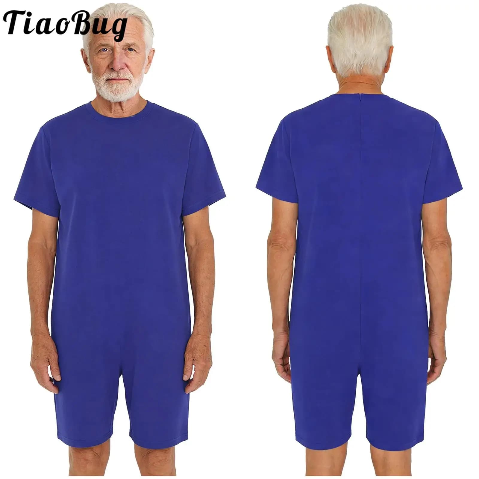 Mono adaptable antigolpes Unisex para adultos, ropa para pacientes mayores de necesidades especiales, peleles de una pieza con cremallera corta de