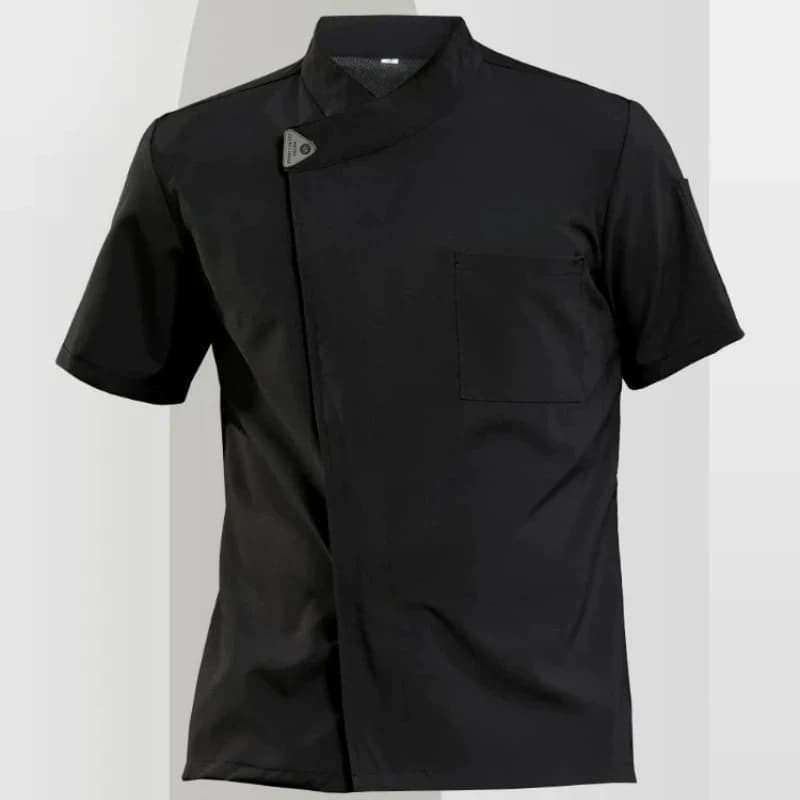 Chaqueta de Chef para hombre y mujer, camisa de cocinero de cocina de manga corta, uniforme de camarero de restaurante de pastelería, barista y