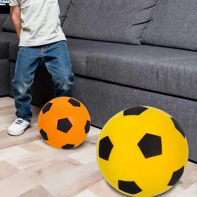 NUEVO Balón de Fútbol Silencioso de Espuma PU de Alta Elasticidad para Interiores, 3 Colores, Incluye Bolsa de Red para Uso Doméstico y Desarrollo