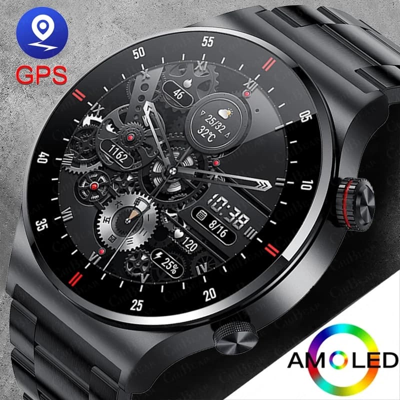 GPS ECG + PPG Bluetooth llamada reloj inteligente hombres 2024 pulsera deportiva NFC impermeable reloj personalizado cara hombres SmartWatch para IOS