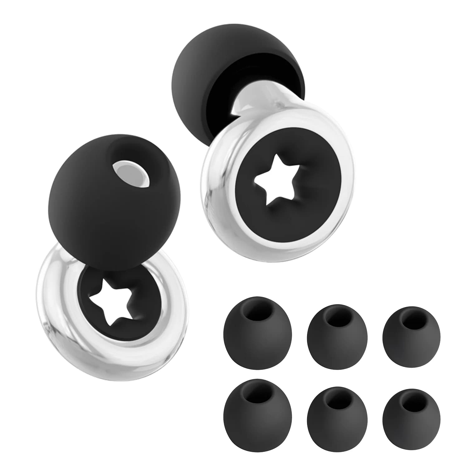 HUAK 1 Juego de tapones para los oídos – Silicona reutilizable + cobertura adicional, ideal para nadar, dormir, conciertos, aprendizaje,
