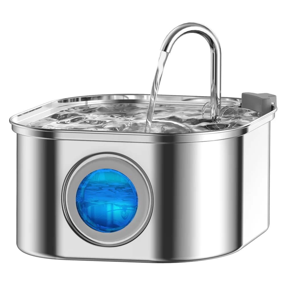 Alimentador de agua de acero inoxidable de 3,2l para mascotas, fuente automática para gatos, dispensador de agua inteligente para perros, cuenco para