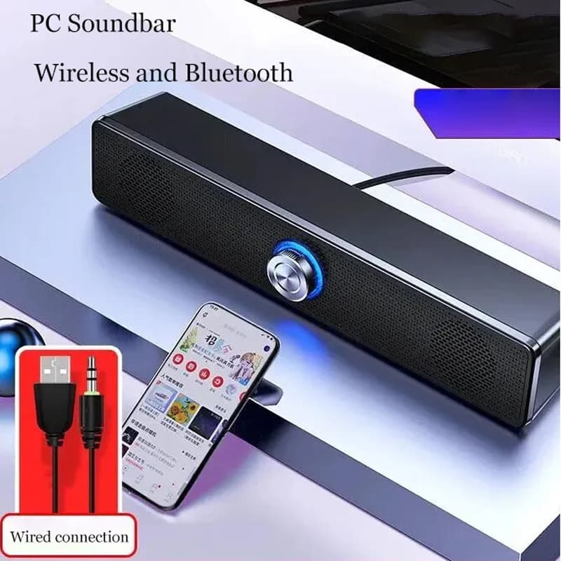 Altavoz envolvente 4D con Bluetooth, sistema de sonido de cine en casa, barra de sonido de ordenador para TV, Subwoofer, estéreo con cable, graves