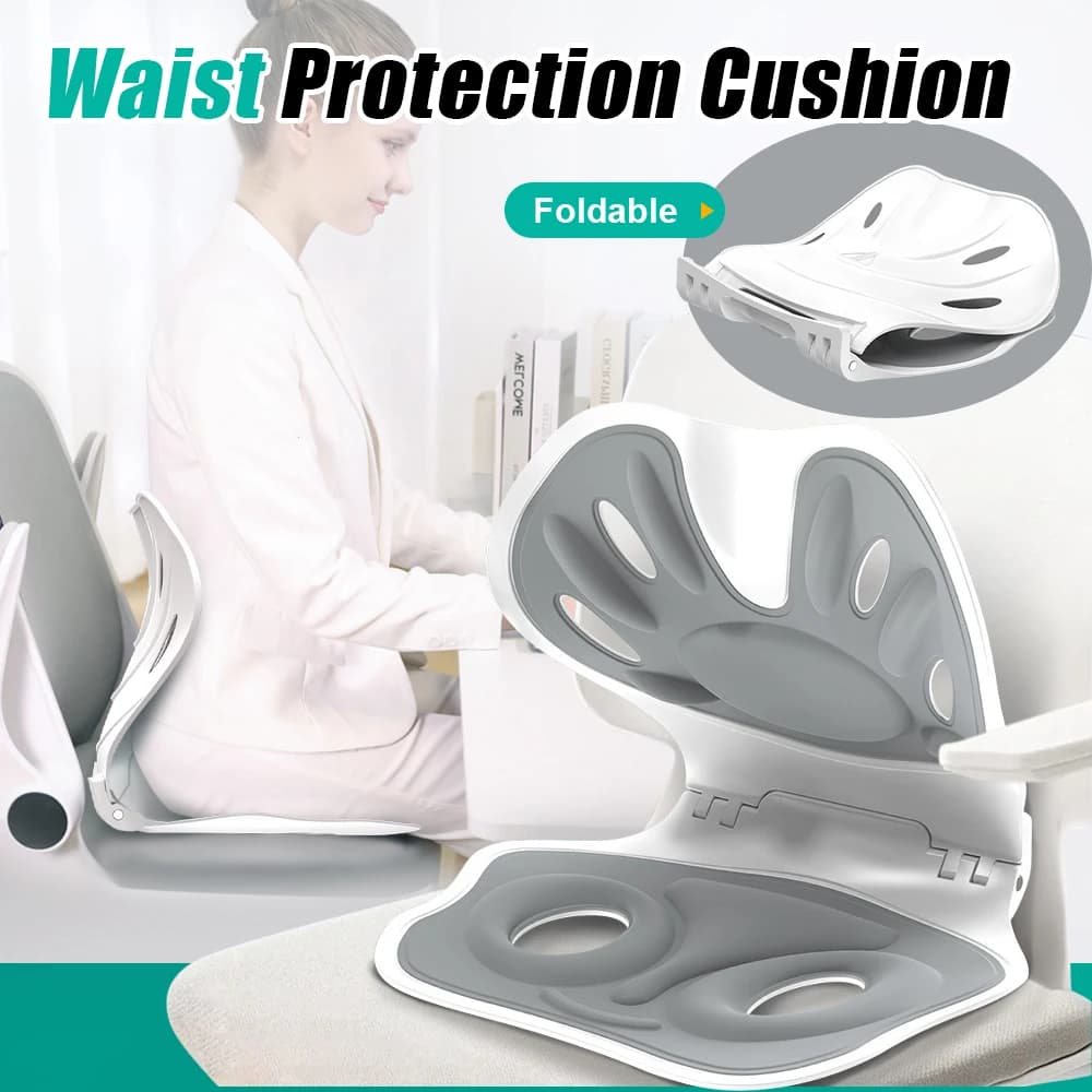 Soporte de espalda plegable para corrección de postura al sentarse, silla de oficina, alivio del dolor de espalda, cojín ergonómico de protección