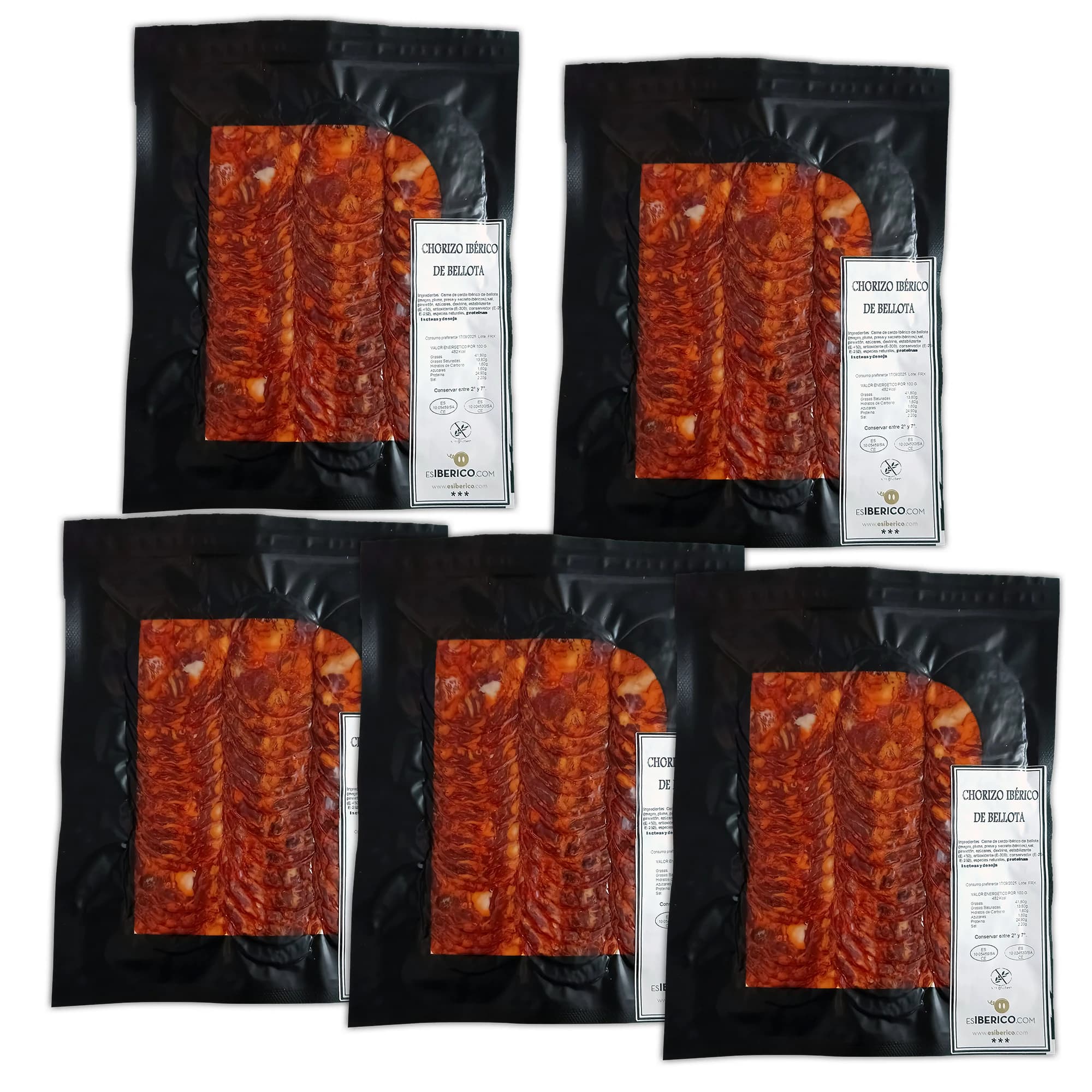 Chorizo De Bellota Ibérico: 5 Unidades De 100 Gr