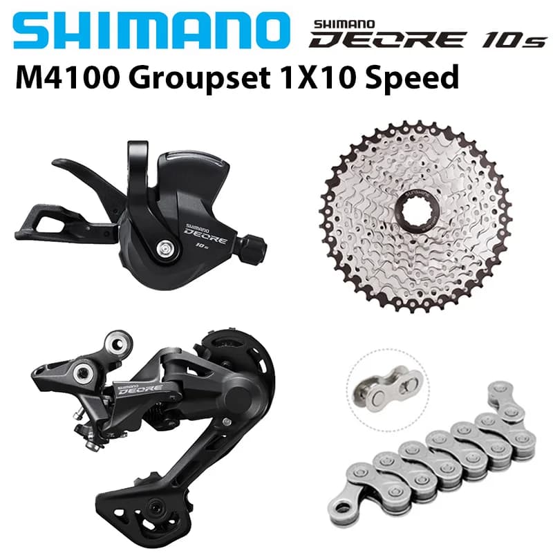 Grupo Shimano Deore m4100 1x10S, Desviadores RD-M4120, Palanca de Cambios de 10 Velocidades, Cassette Sunshine 36T 40T 42T 46T 50T, Cadena para