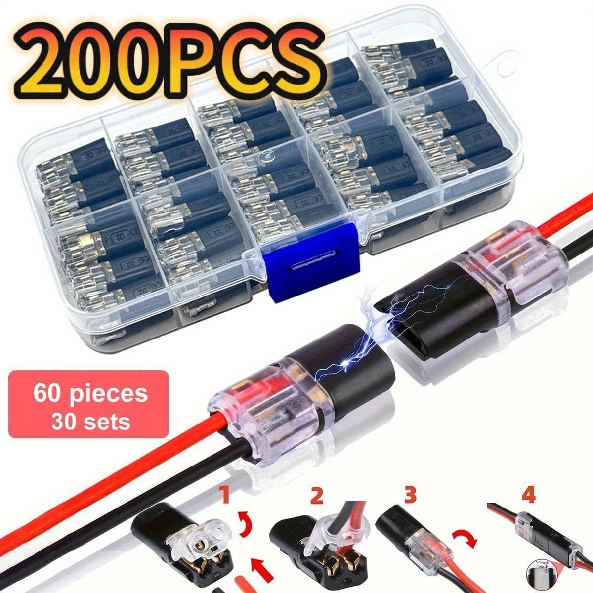 Conector de cable eléctrico sin pelar conexión rápida doble línea interconexión desmontable enchufe terminal automotriz universal alta calidad
