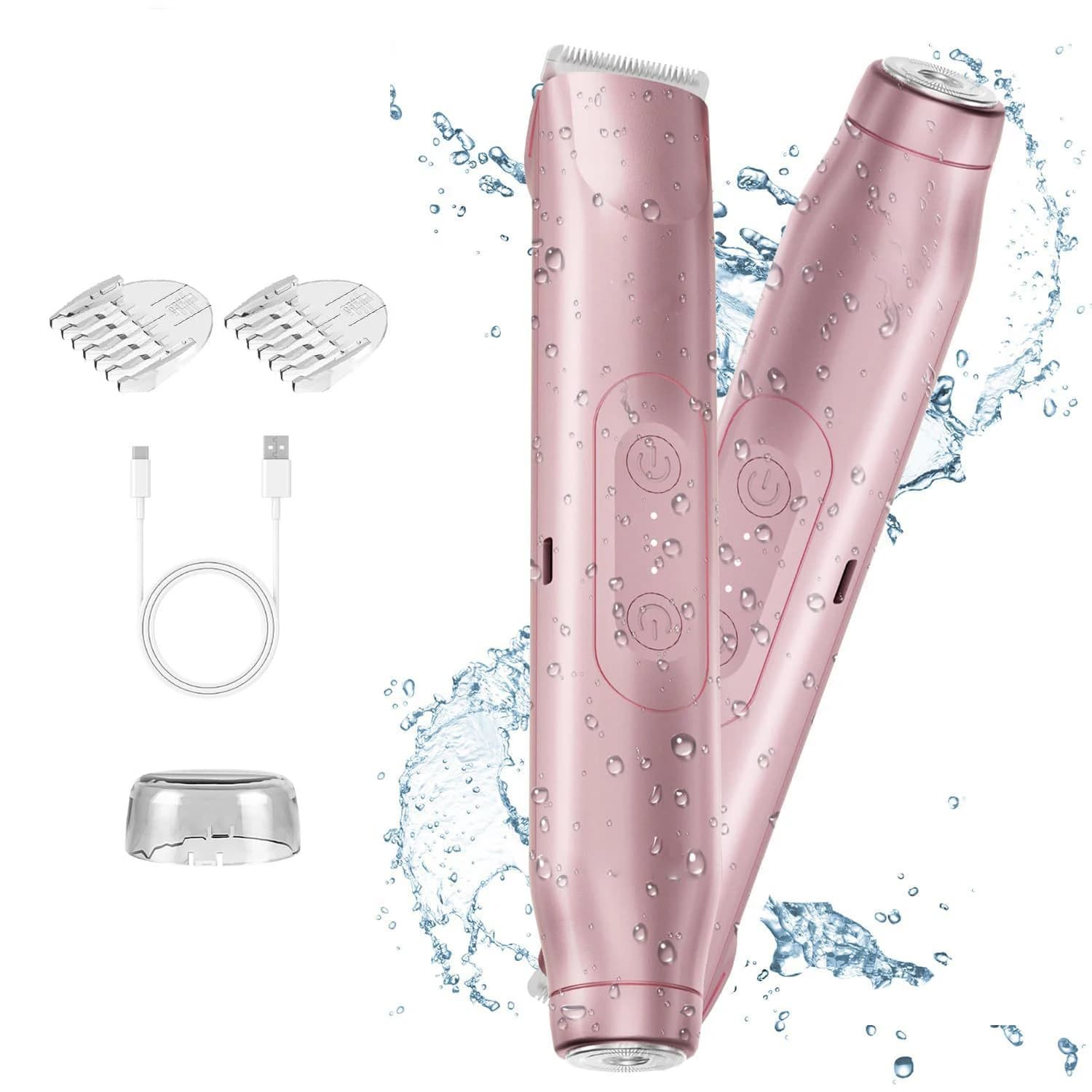 Depiladora Eléctrica Bikini Trimmer para Mujer, Afeitadora Corporal para Axilas y Piernas, Depiladora Facial sin Dolor para Eliminar Vello Facial y