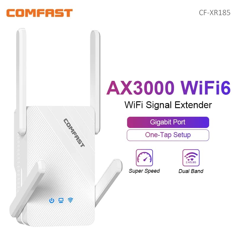 Comfast AX3000 WiFi 6 repetidor 2,4G y 5GHz extensor inalámbrico de doble banda repetidor Wi-Fi amplificador de señal red de largo alcance