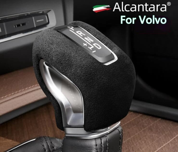Cubierta de perilla de palanca de cambios de cuero de ante para coche, molduras de marcos para Volvo XC60 S90 XC90 S60 V60 V90, accesorios adhesivos