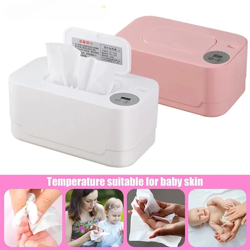 Calentador de Toallitas para Bebé con Pantalla LED, Dispensador de Toallitas Húmedas, Portátil, Carga USB, Calentador de Toallitas, Caja