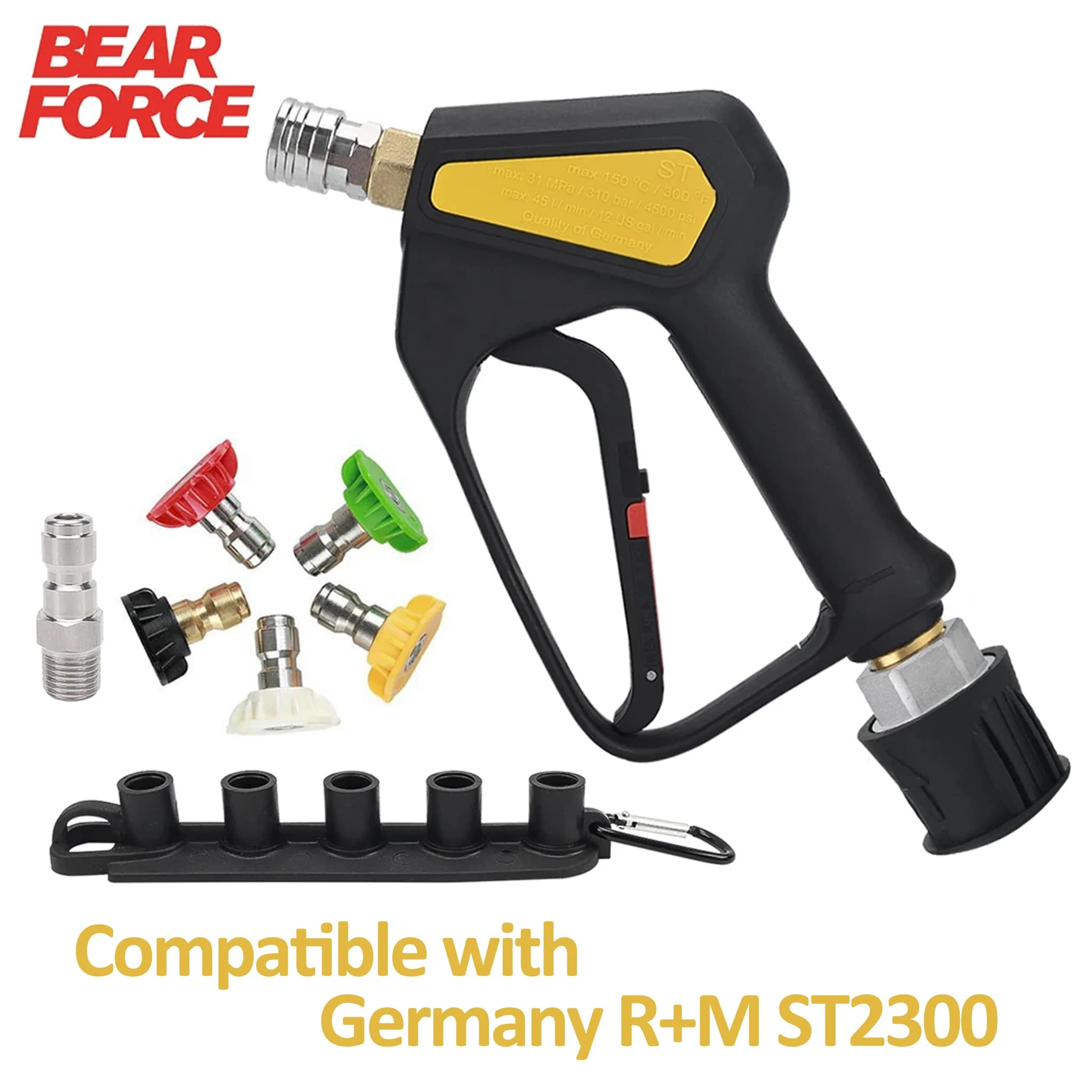 Pistola giratoria de agua para lavadora a presión, conector de manguera de limpieza de coche para Karcher Nilfisk Parkside Bosch, conector rápido