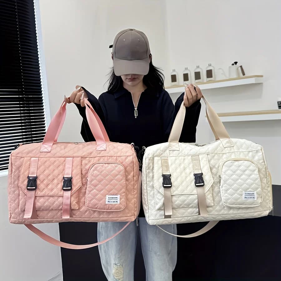 Bolsa de viaje de nailon duradera, bolsa de gimnasio deportiva portátil para viajes nocturnos, bolsa de entrenamiento de lona de hombro, Argyle