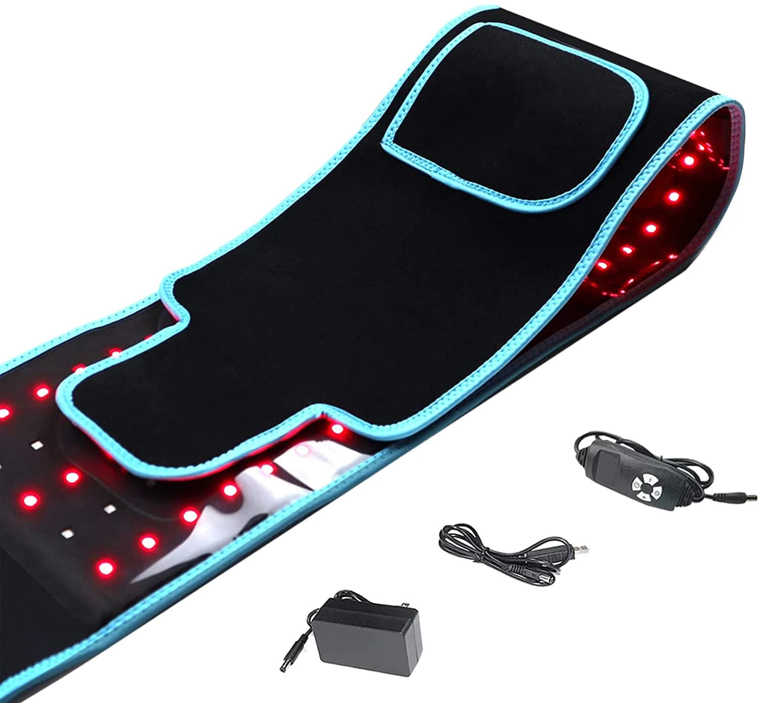 Cinturón de terapia de luz infrarroja y roja, dispositivos de belleza LED de 850nm y 660nm para quemar grasa, envoltura facial, almohadilla térmica