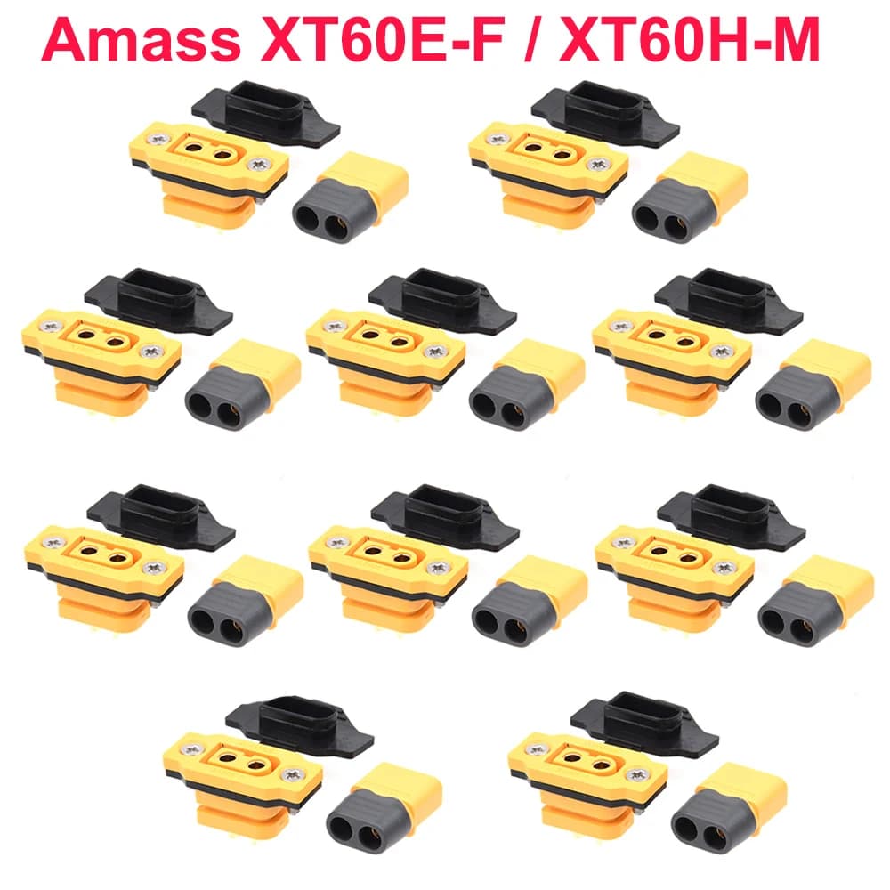 Nuevo Amass XT60E-F XT60E enchufe hembra y XT60H modelo macho batería de avión chapado en oro 30A conector de enchufe seguro de alta corriente
