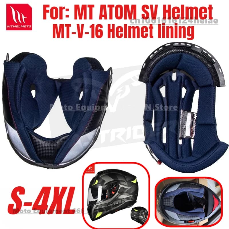 Forro de casco original MT ATOM SV, forro de casco abatible hacia arriba MT-V-16, accesorios para casco