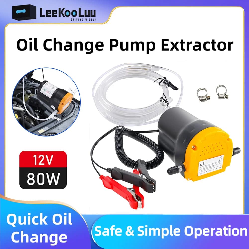 Extractor de bomba de cambio de aceite, Kit de succión de Extracción rápida de aceite diésel para coche, moto, camión, 12V, 80W