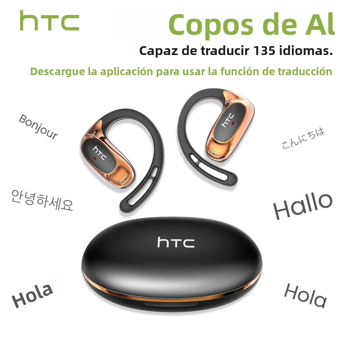 HTC NE35 Bluetooth V6.0 AI auriculares de traducción OWS auriculares deportivos llamadas de reducción de ruido auriculares inalámbricos graves HD