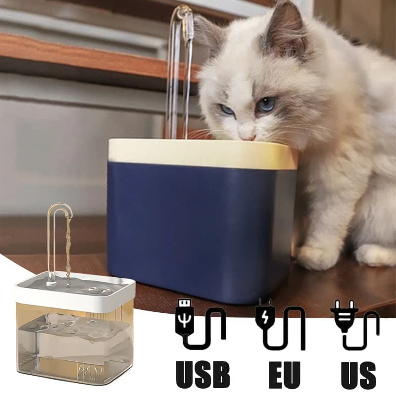 Filtro de fuente de agua para gatos ultrasilencioso, dispensador de agua automático inteligente para perros y bomba de prevención de resbalones,