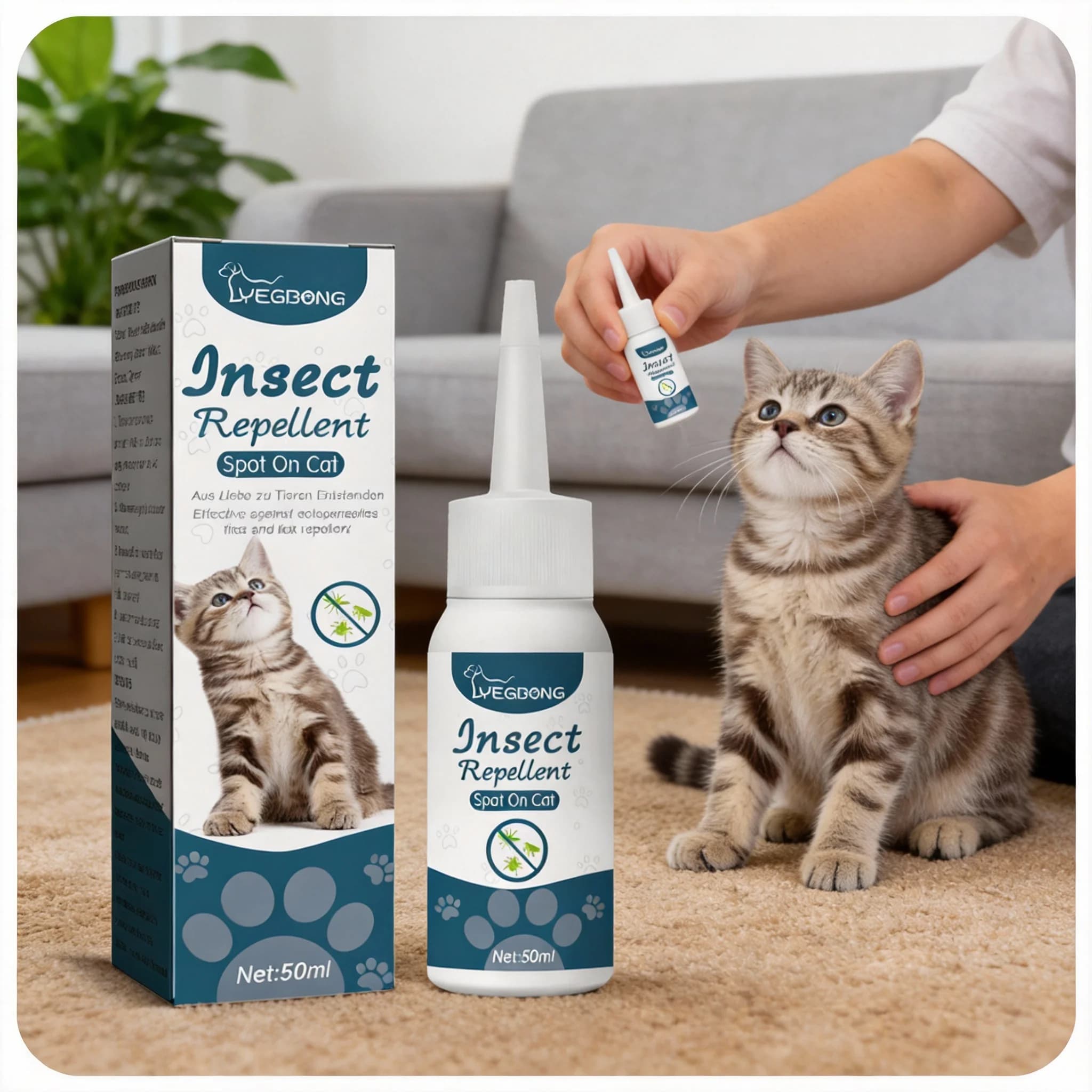 1/3/5/10 Unidades Gotas Antipulgas para Mascotas, Eliminación de Pulgas, Garrapatas, Piojos y Ácaros en Gatos, Alivia la Picazón, Tratamiento para