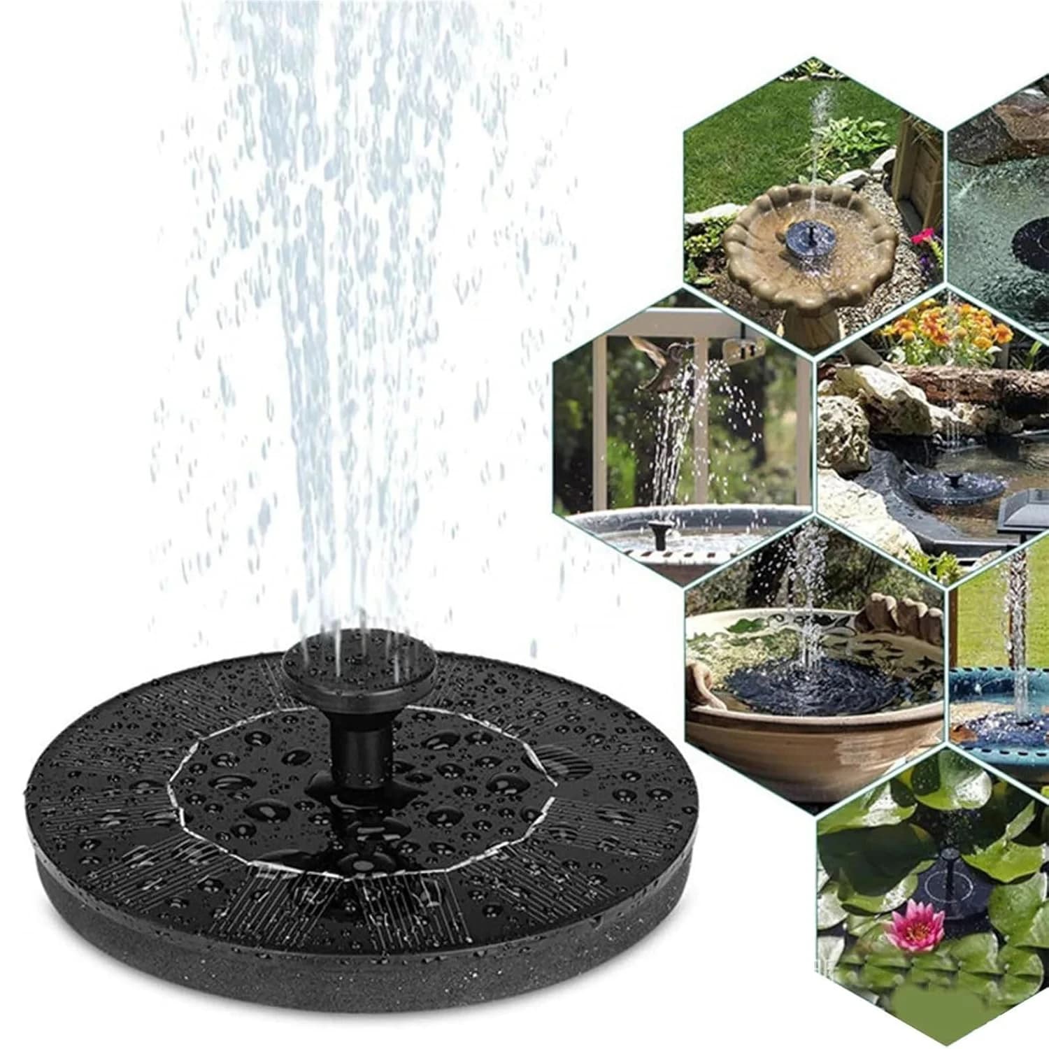 Fuente Solar para piscina al aire libre, bomba de fuente Solar esencial en verano, adecuada para estanques, piscinas y jardines, 1 ud.