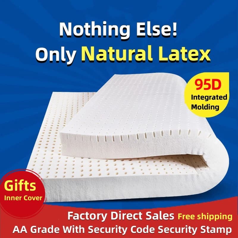 Colchón de látex 100% Natural superior, fuente de látex de alta gama, esteras chinas plegables de rebote lento con funda de algodón personalizable
