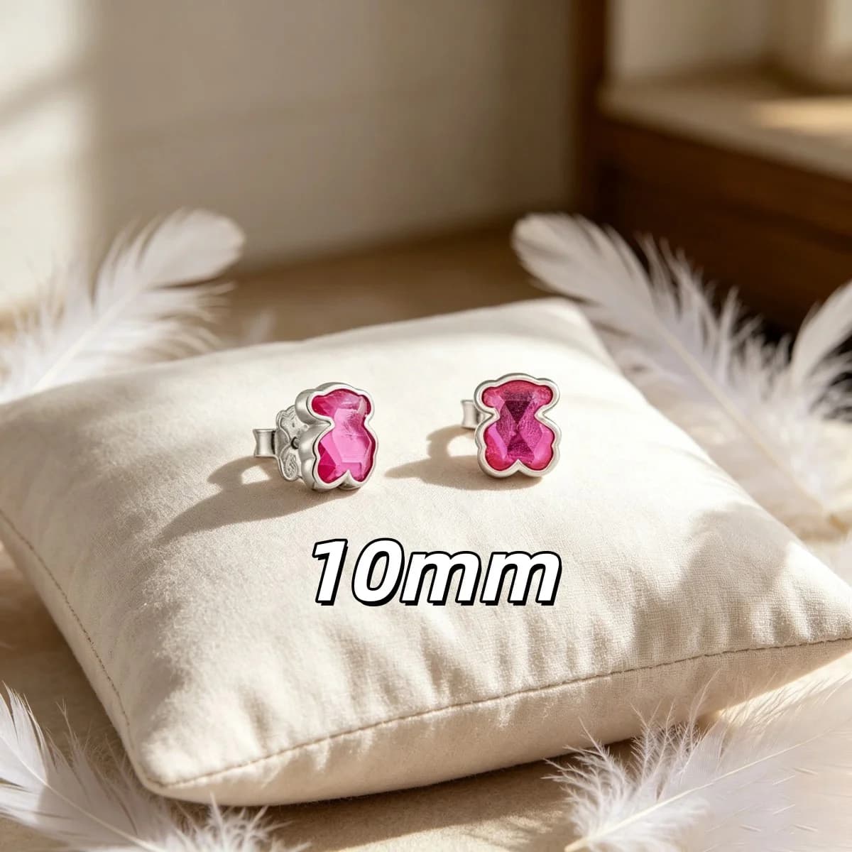 Pendientes brillantes con forma de oso, accesorio elegante para el día a día, fácil de combinar con ropa, regalo encantador para amigas