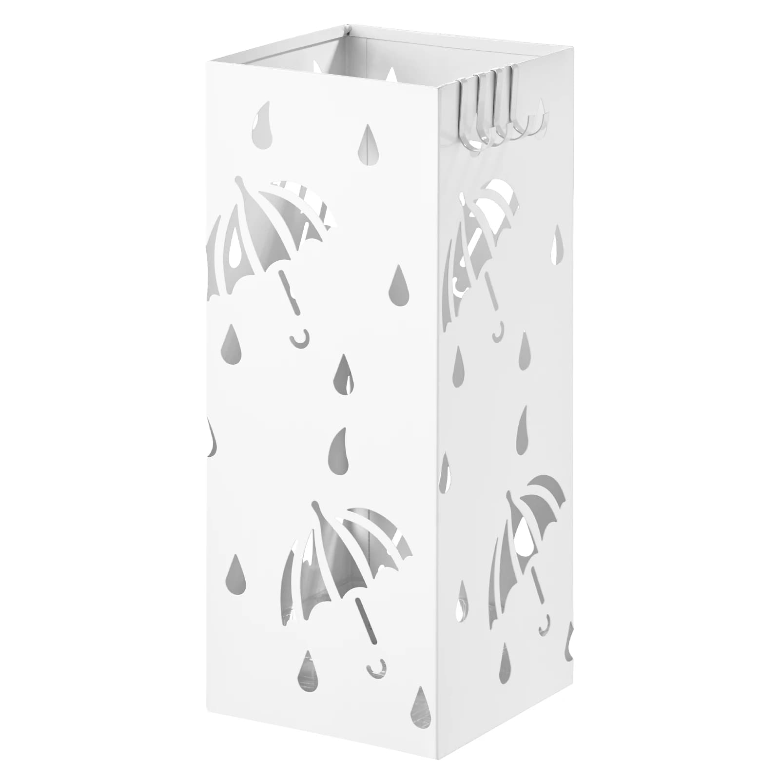 WOLTU-soporte cuadrado de Metal para sombrilla, 20x20x49cm, con bandeja de gancho, organizador de almacenamiento para interior, hogar, pasillo,