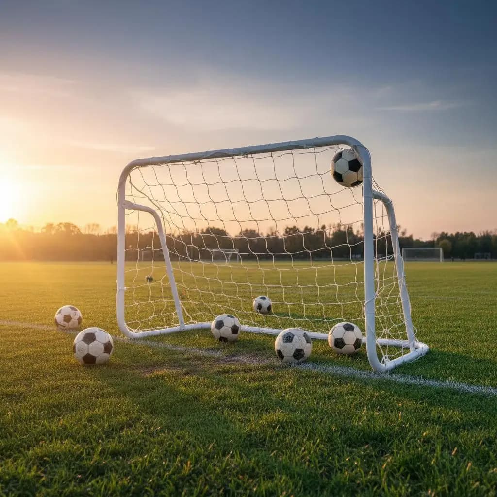 Portería de Fútbol Infantil 121x60x80cm, Marco Metálico, Tubos de 32mm, Anclajes a Tierra, Montaje Portátil sin Herramientas para Jardín, Parque,