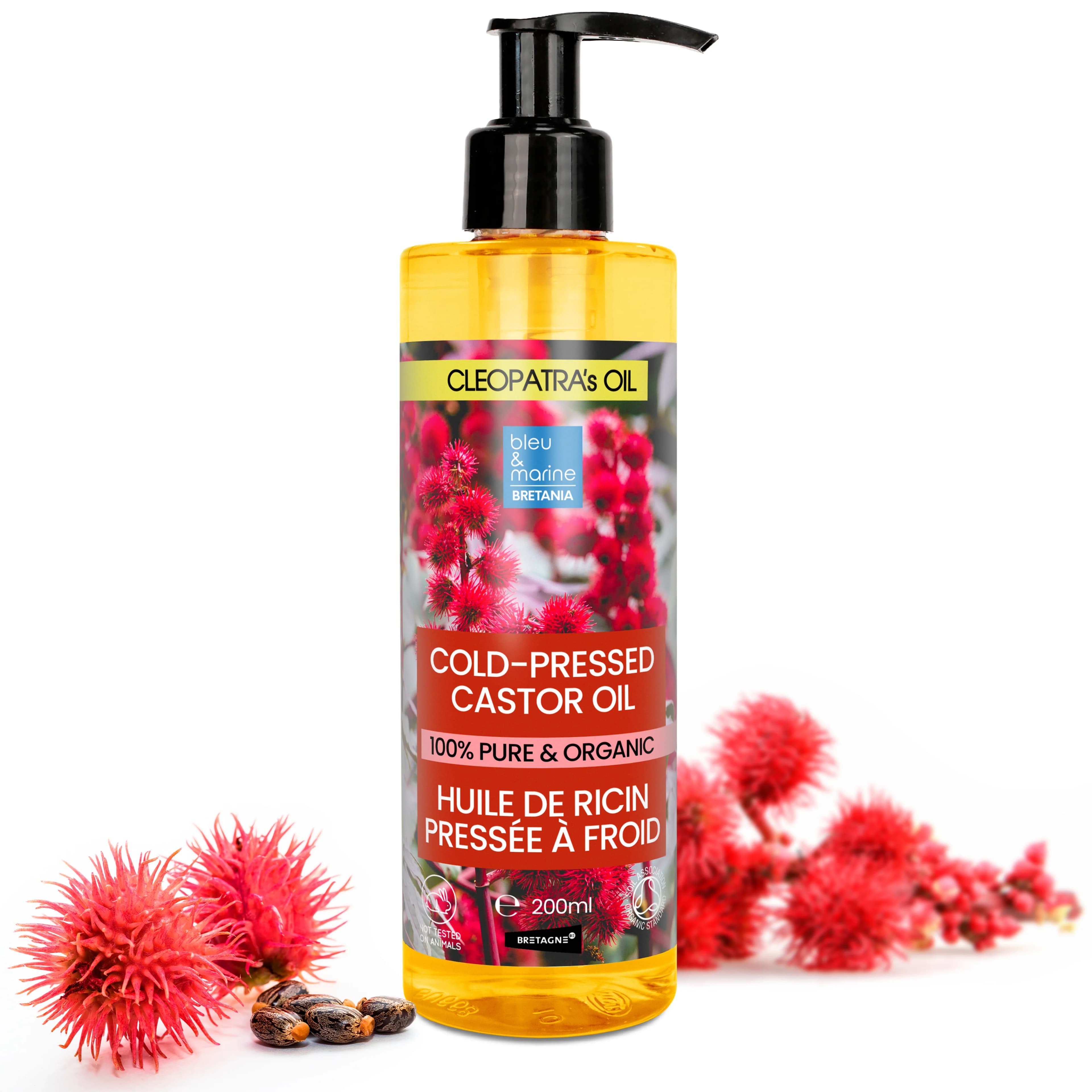 Aceite de Ricino Puro 100% Natural – Hidratante para Cabello, Pestañas, Cejas y Piel – Uso Cosmético – 100 ml / 200 ml / 500 ml / 1L / 2L