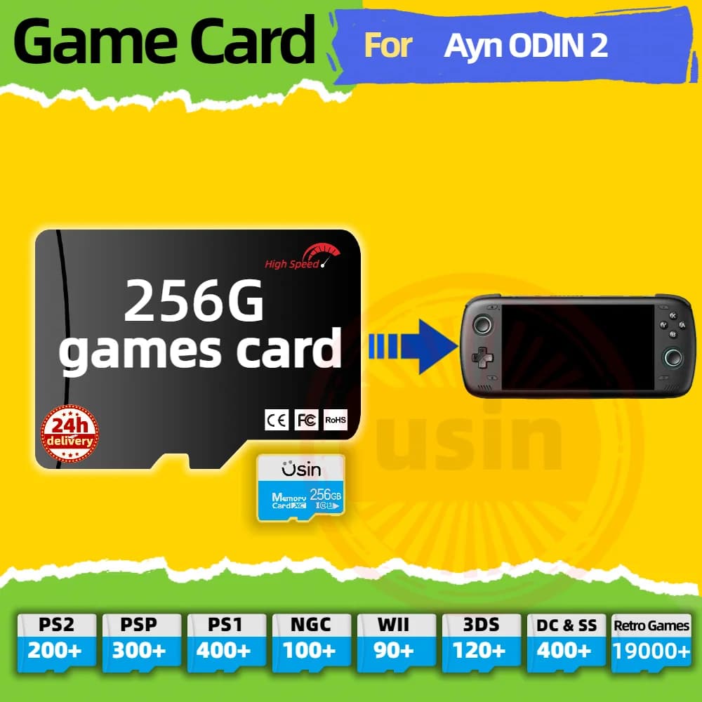 Tarjeta de juego para Ayn Odin 2 Odin2 Portal TF juegos Retro PS2 PSP PS1 Android portátil tarjeta SD para juegos de alta velocidad 256G