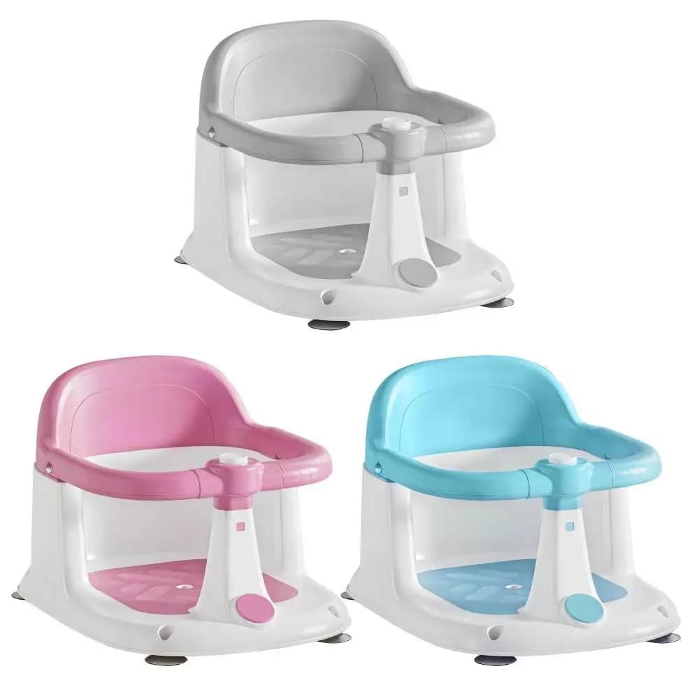 Asiento de baño para bebés de 6 meses en adelante, asiento de baño para sentarse, silla de bañera infantil antideslizante con 4 ventosas,