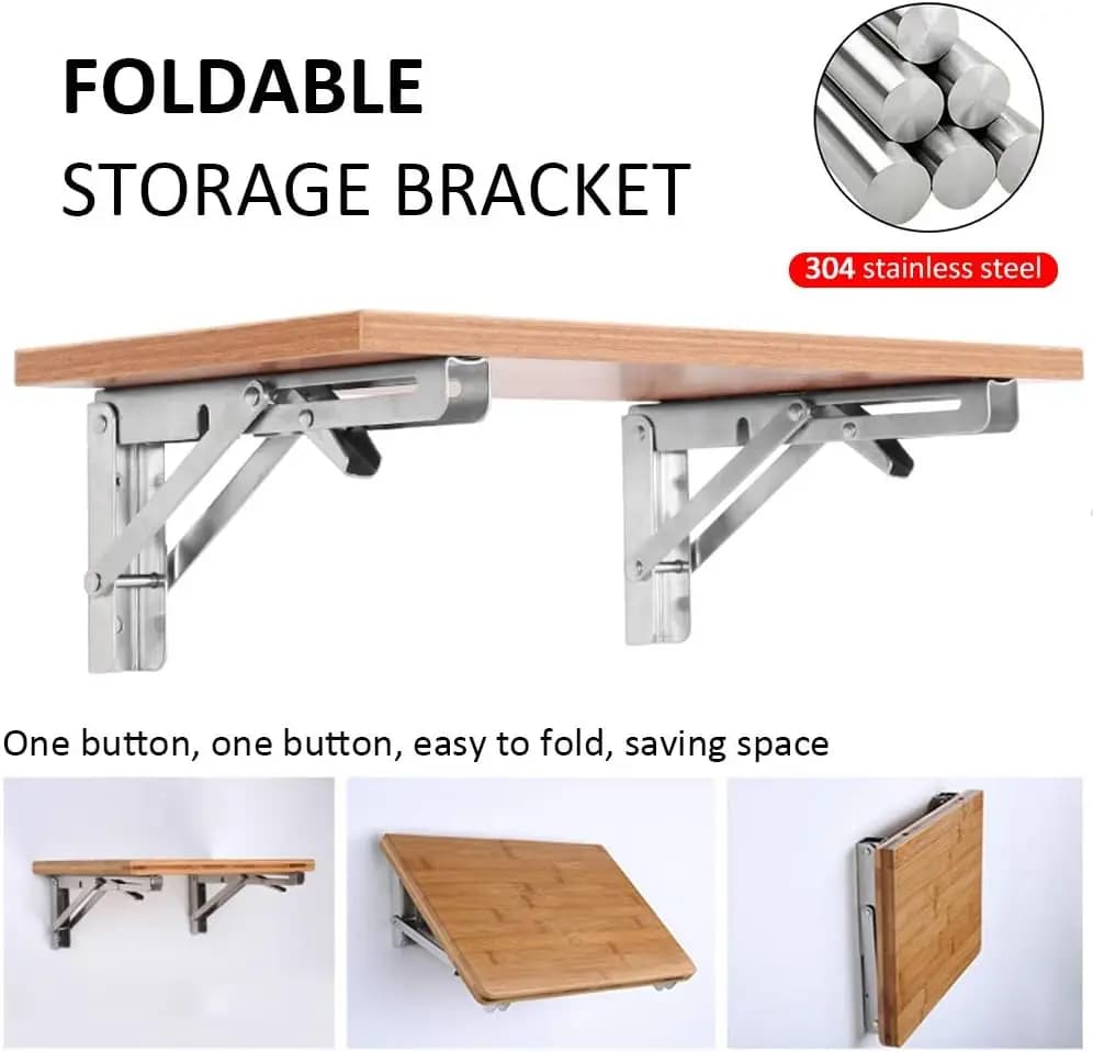 Soporte plegable para estante, mesa, escritorio, estante triangular flotante resistente, plegable, ahorro de espacio, soporte montado en la pared DIY,