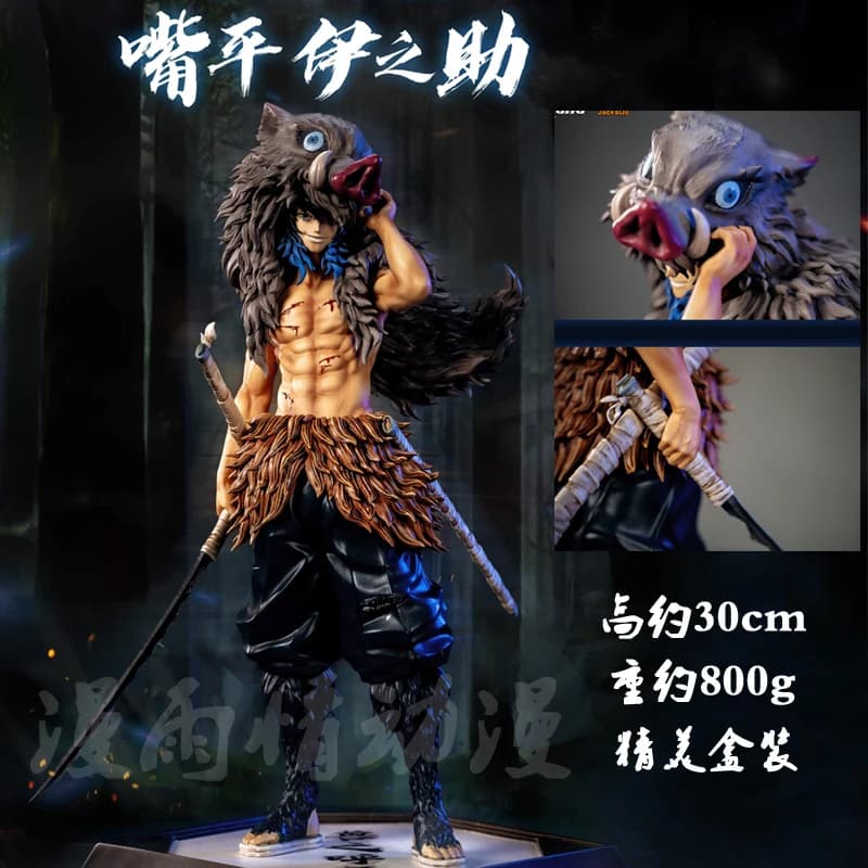 Demon Slayer Figura de acción hecha a mano coleccionable - Cheng KiSatsutai Hashibira Inosuke Estatua Juguete Modelo Adornos para fanáticos