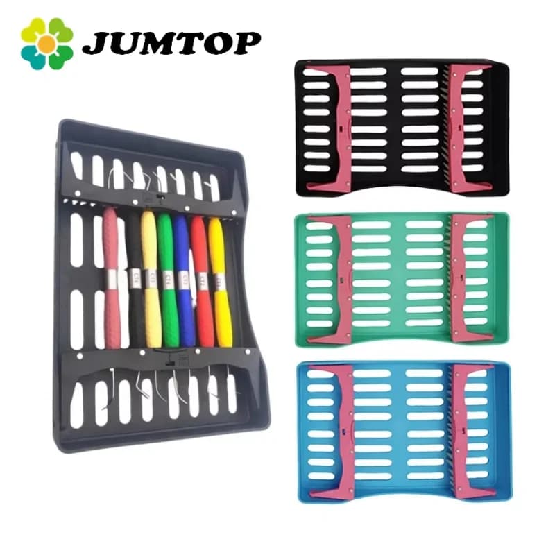 JUMTOP-estante para instrumentos dentales, estuche de colocación para espátulas de resina compuesta, caja de esterilización de Autoclave, soporte