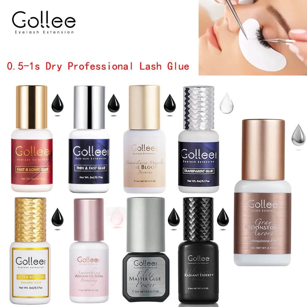 Gollee 0,5-1s adhesivos secos para extensiones de pestañas, pegamento para extensiones de pestañas sin irritación, barra de pegamento fuerte,