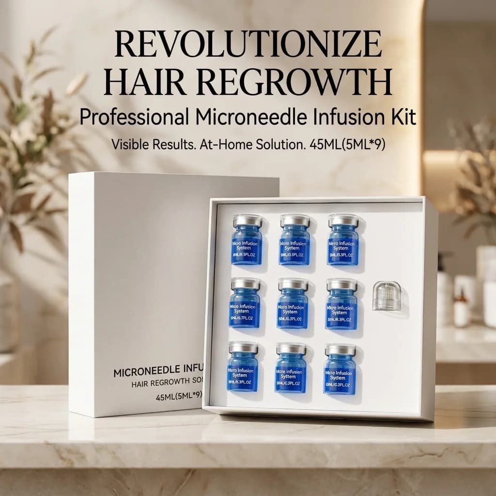 Kit de Microagujas para el Crecimiento del Cabello, Solución de Suero Nutritivo para el Cuero Cabelludo, para el Mantenimiento de la Salud del