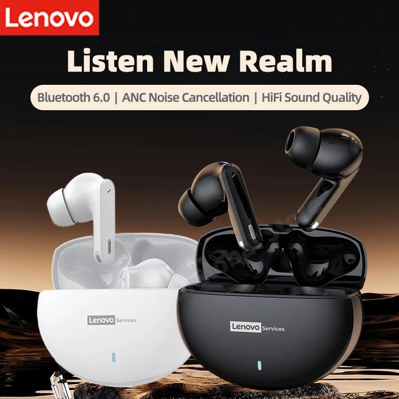 Auriculares Lenovo LE253 TWS inalámbricos Bluetooth 6,0 ANC con reducción de ruido, auriculares con sonido HiFi, auriculares deportivos para juegos