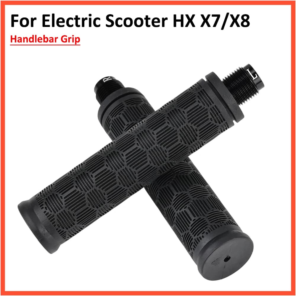 Empuñadura de manillar para patinete eléctrico HX X7 X8 KickScooter, tornillo de aleación de aluminio, silicona antideslizante, empuñaduras