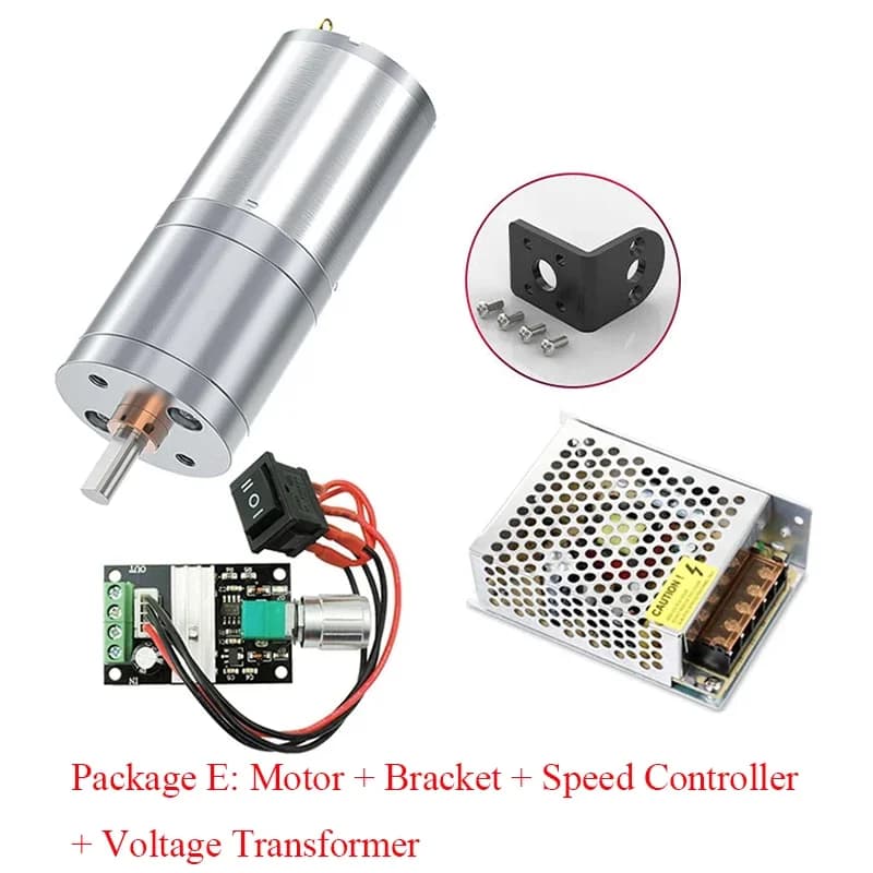 JGA25-370 DC 12V 24V 12RPM-1360RPM Motor de engranaje de reducción Motor de engranaje helicoidal de alta potencia de alto par Motor de engranaje