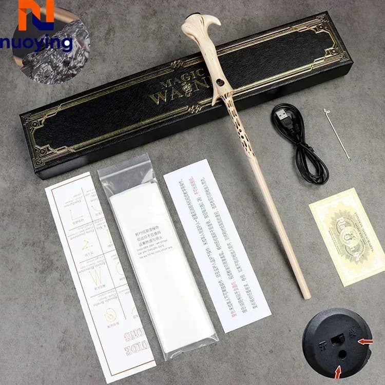 Varita Mágica de Harry Potter con Efecto de Fuego, Accesorio de Escenario, Varita Luminosa, Regalo de Disfraz para Halloween y Navidad