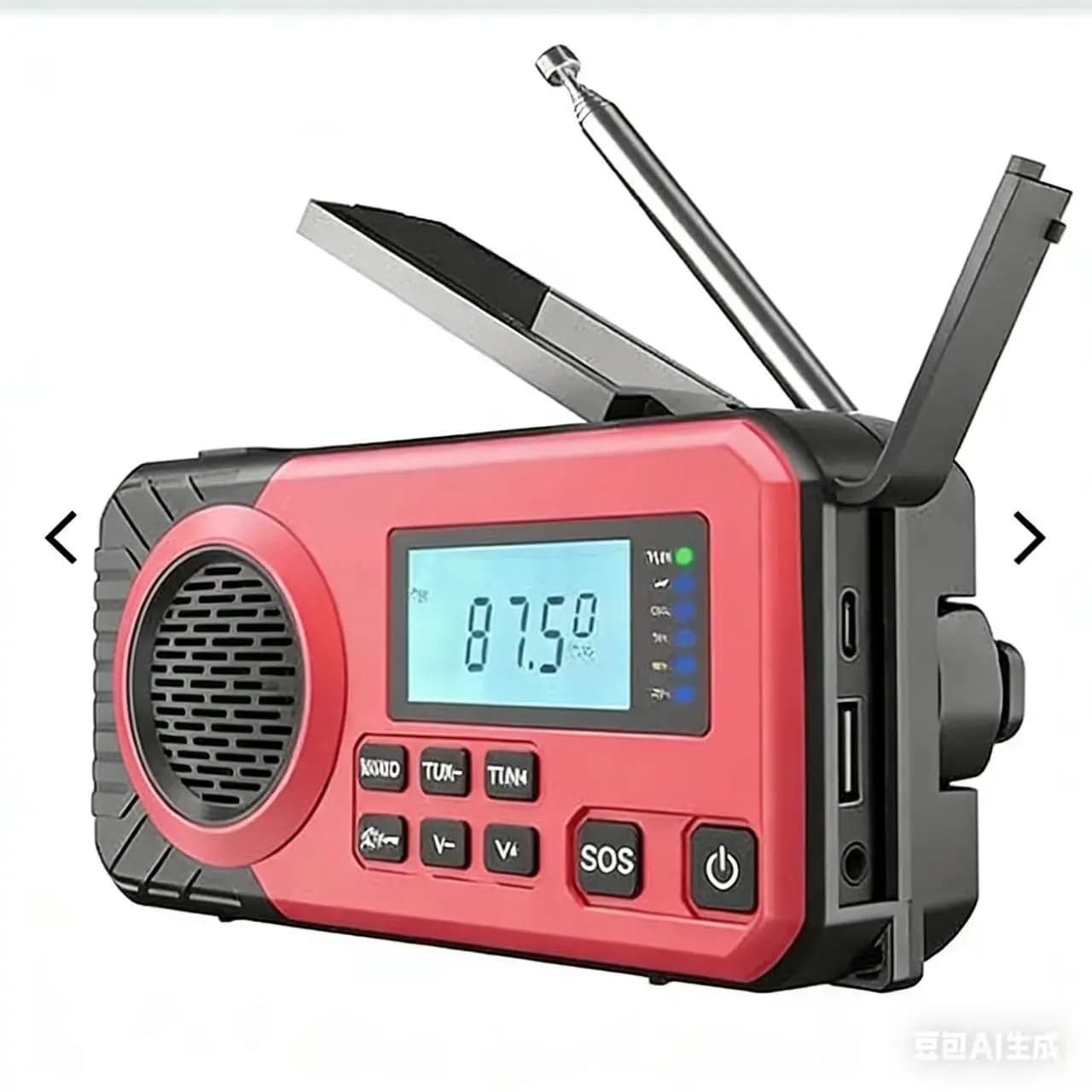 Radio meteorológica de emergencia con manivela Solar, Radio portátil SW/AM/FM con linterna de 3 LED, cargador de teléfono móvil con batería