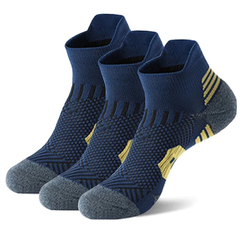 3 pares de calcetines deportivos profesionales para Fitness, calcetines antideslizantes con parte inferior de toalla para correr, calcetines cortos de