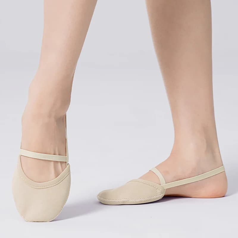 Zapatillas de gimnasia artística profesionales para mujer, calzado de medio pie para adulto, zapatillas de gamuza semipalma para niña, calzado plano