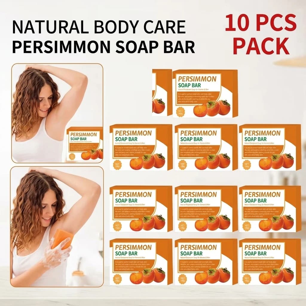 Jabón Artesanal de Caqui 100g con Aceite Esencial para una Limpieza Profunda y Fragancia para una Higiene Óptima