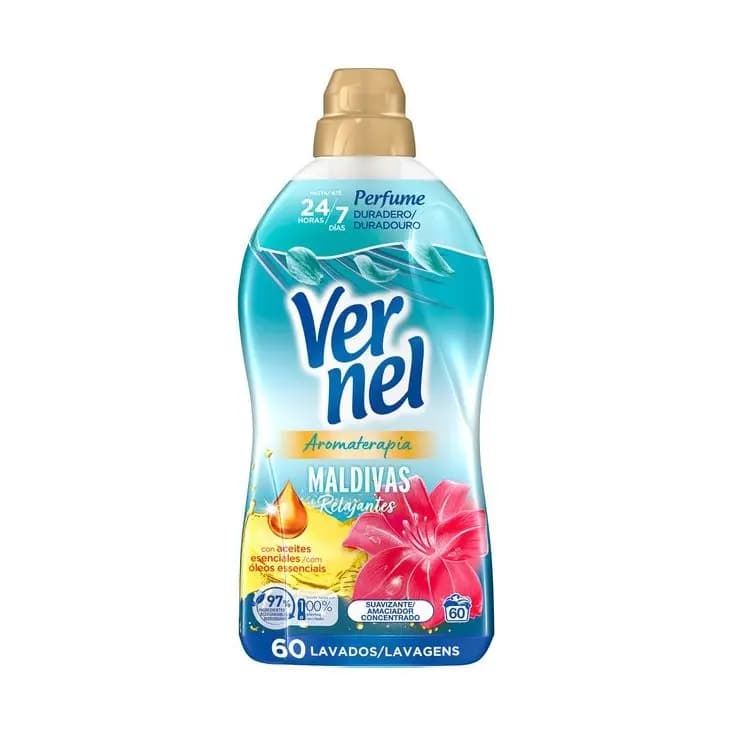 PACK de 8✖️60 lavados  Vernel Suavizante Aromaterapia（maldivas-delicado-té blanco/ chá）-PACK de 8✖️55 lavados lirio irresistible-PACK de