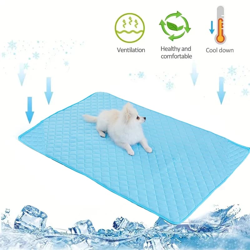 Estera de enfriamiento lavable para perros, manta de almohadilla autoenfriante de seda helada para mascotas, materiales seguros y fáciles de llevar