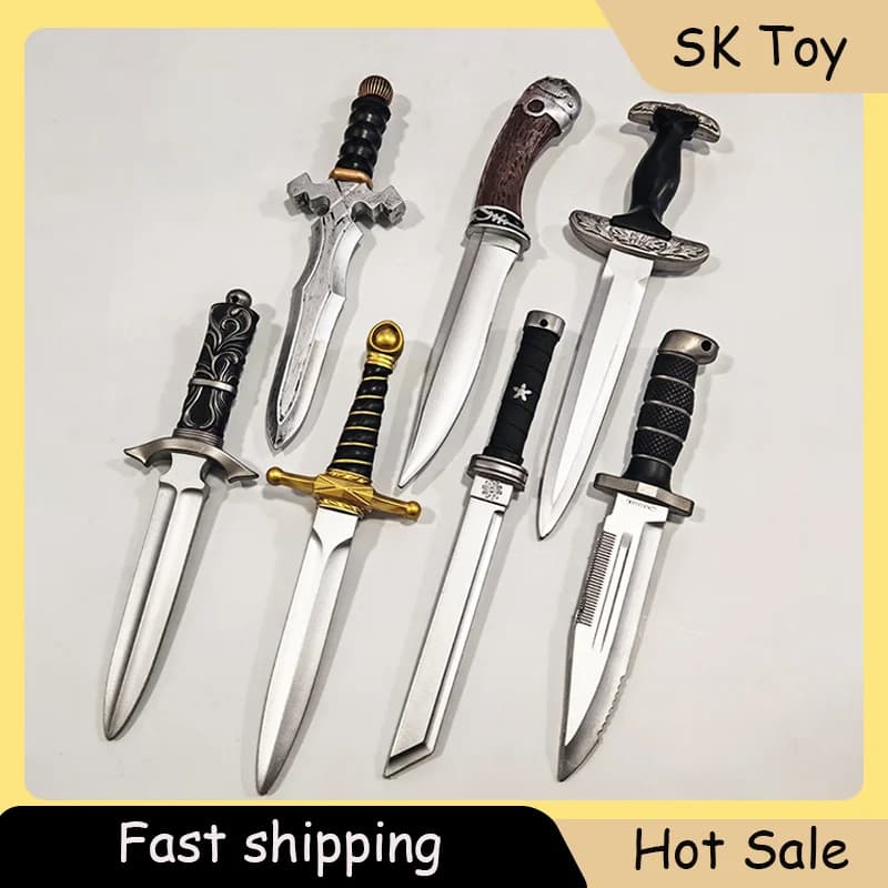Espadas Cortas de PU de Geralt de The Witcher 3, Modelo de Seguridad, Espada Medieval, Cuchillo de Caza para Juegos de Rol, Accesorios de Cosplay,