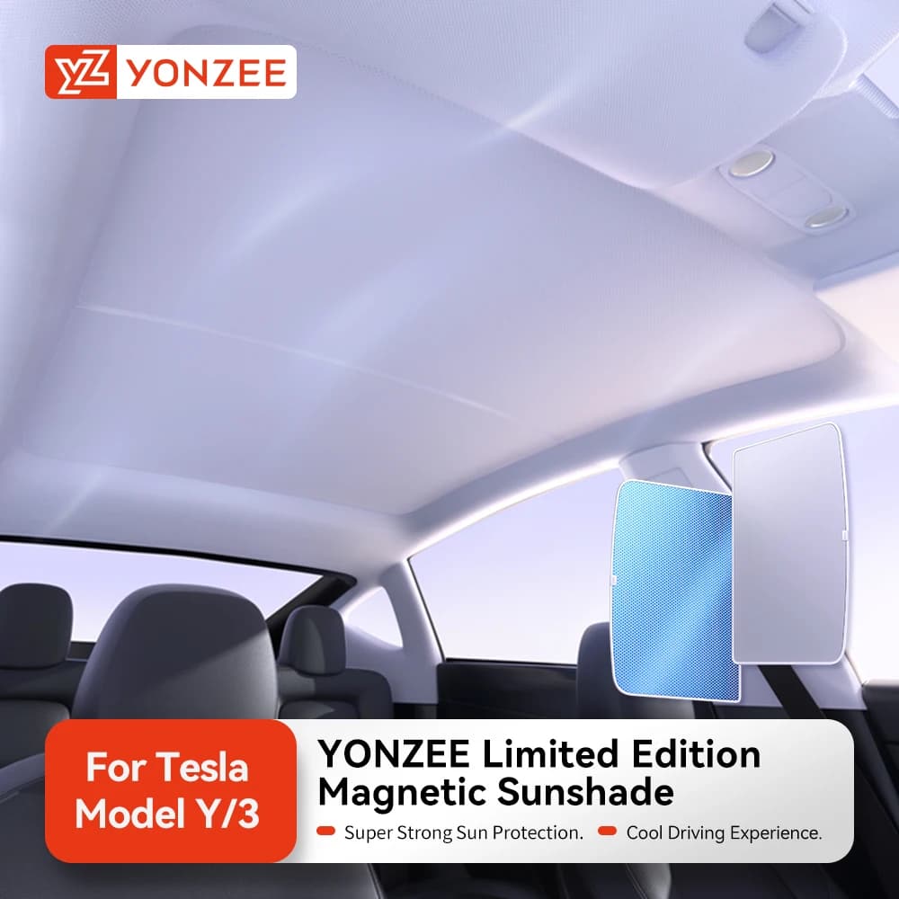 YZ techo solar de nido de abeja Parasoles Para Tesla Modelo 3 Highland 24 Modelo Y 2021-24 Sun Pare Vidrio Delantero Trasero Claraboya Accesorio
