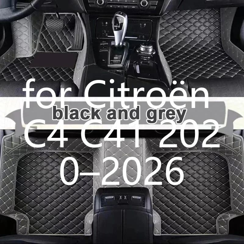 Alfombrillas de coche a medida para Citroën C4 C41 2020–2026, 5 plazas, impermeables, antideslizantes, a prueba de manchas, alfombras de cuero